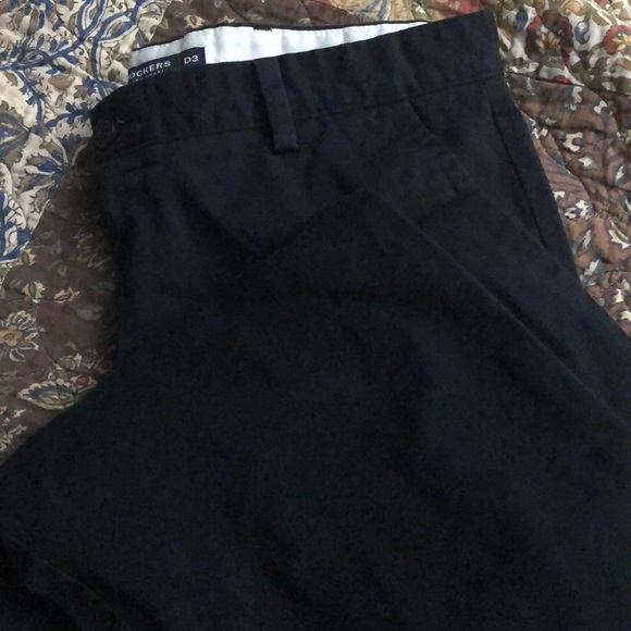 Dockers 100% Cotton Black Khakis/Pants Flat Front - Picture 8 of 9